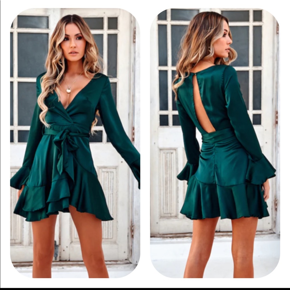 Hello Molly Sail Away To China Jade Satin Dress